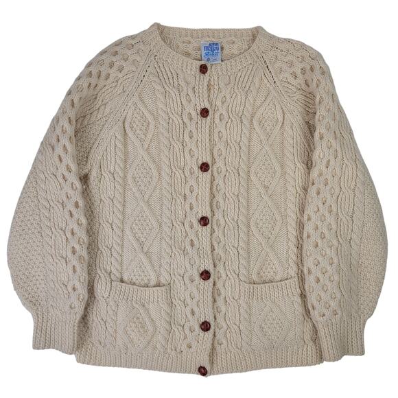 VTG John Molloy Handknit Pure Wool Sweater Made in Ireland Women's Sz M - Picture 1 of 6
